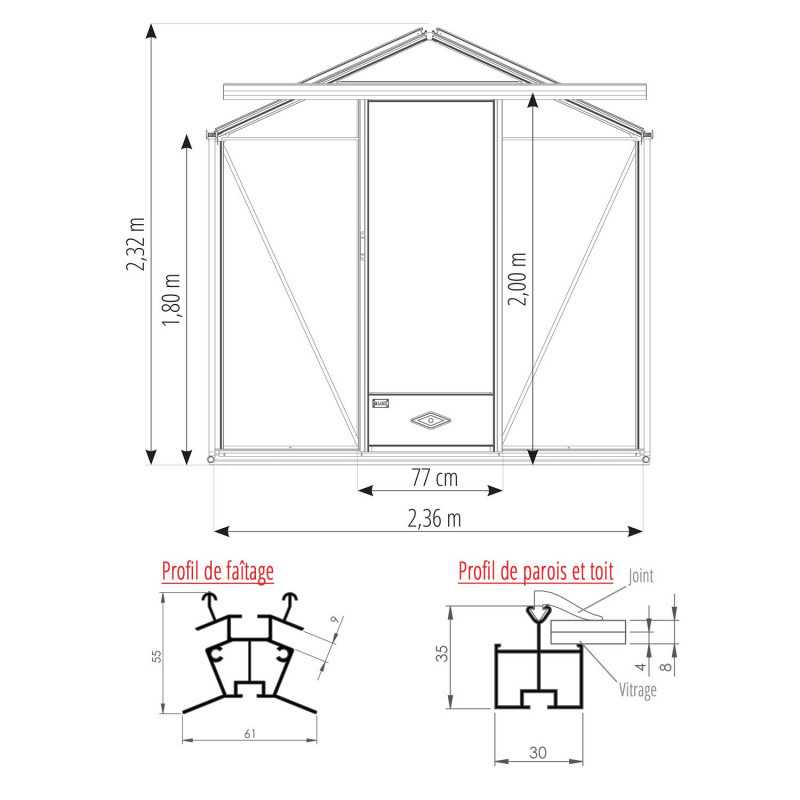 Invernadero ESSENTIA anchura 2,36 m