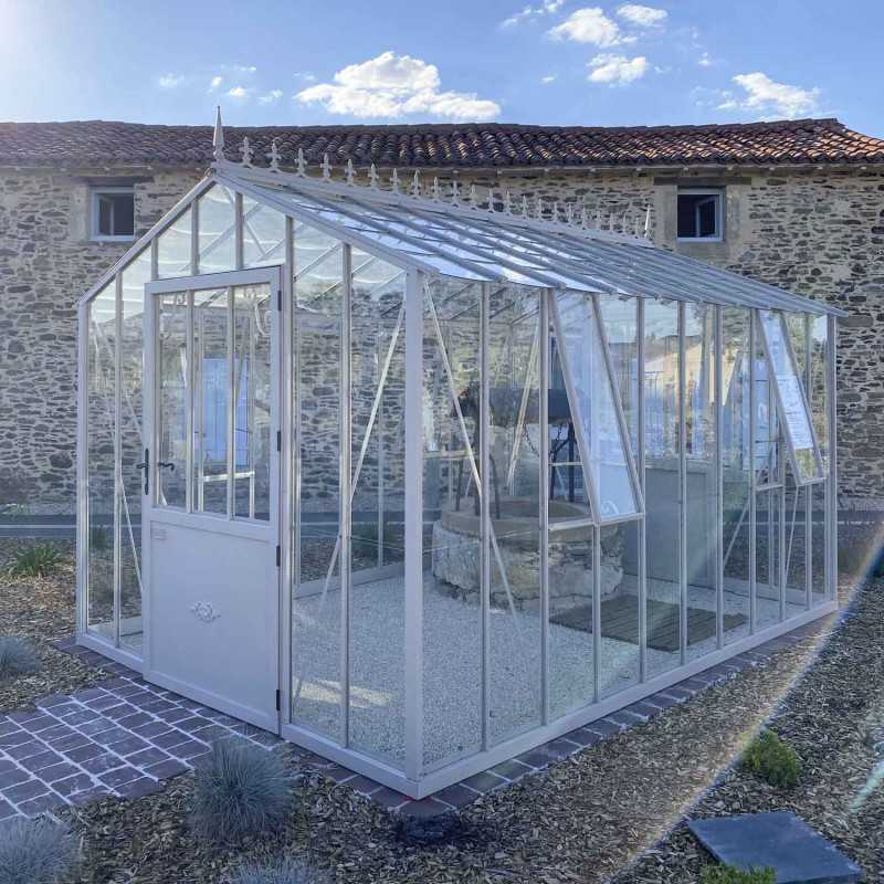 Serre à l'ancienne AUTHENTIQUE sur base aluminium