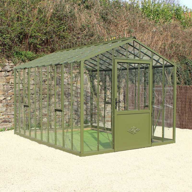 Serre à l'ancienne AUTHENTIQUE sur base aluminium