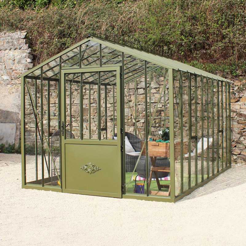 Serre à l'ancienne AUTHENTIQUE sur base aluminium