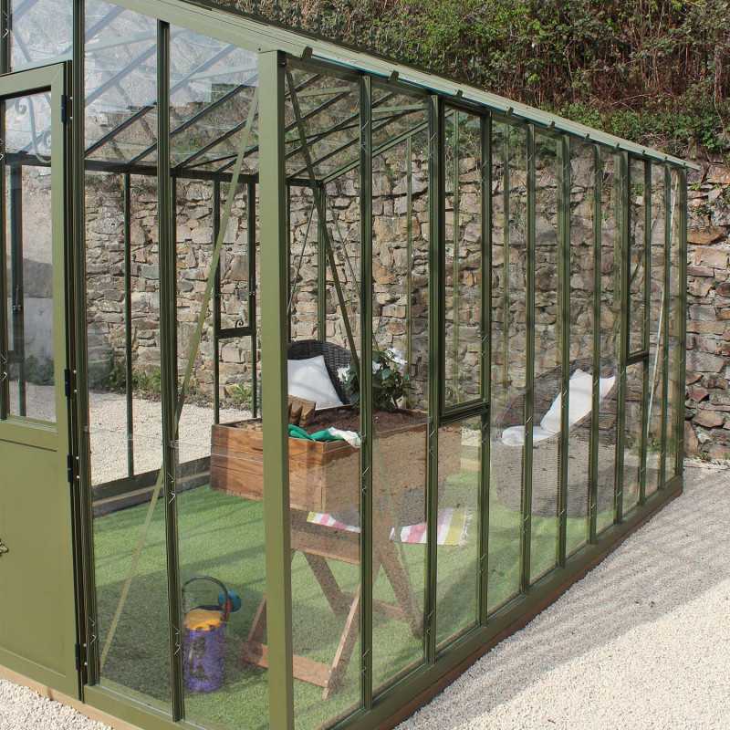 Serre à l'ancienne AUTHENTIQUE sur base aluminium