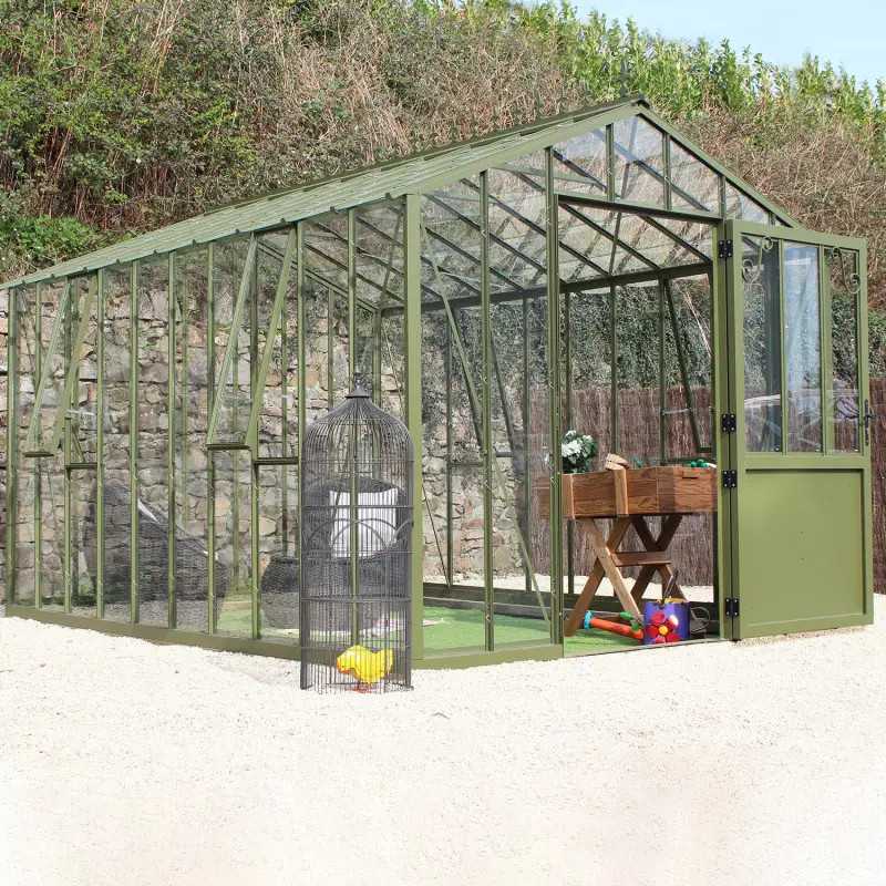 Serre à l'ancienne AUTHENTIQUE sur base aluminium