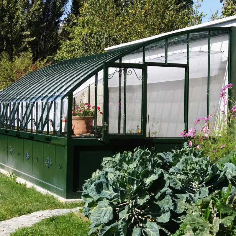 Serre à l'ancienne CHAMBORD largeur 2.80 m sur embase aluminium