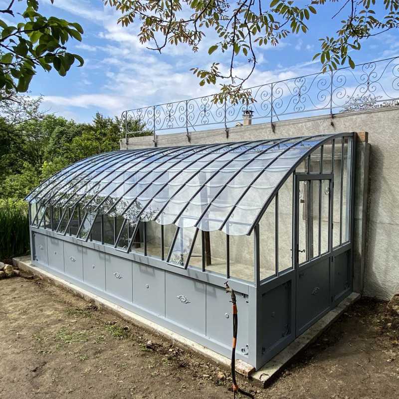 Serre à l'ancienne CHAMBORD largeur 2.80 m sur embase aluminium