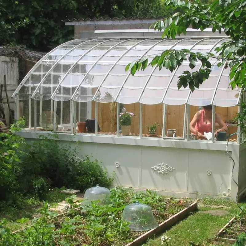 Serre à l'ancienne CHAMBORD largeur 2.80 m sur embase aluminium