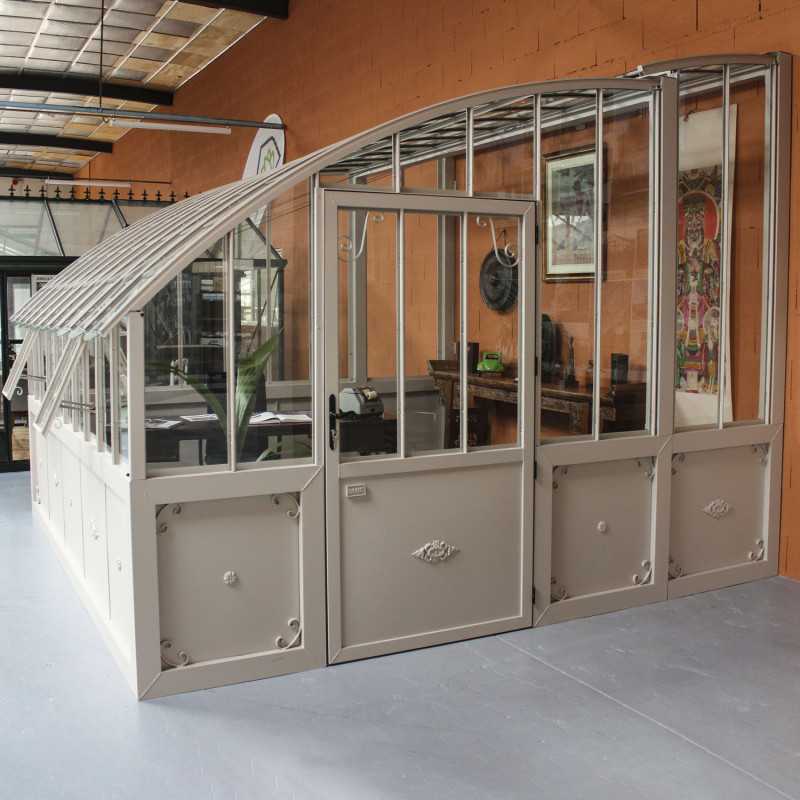 Serre à l'ancienne CHAMBORD largeur 3.70 m sur embase aluminium