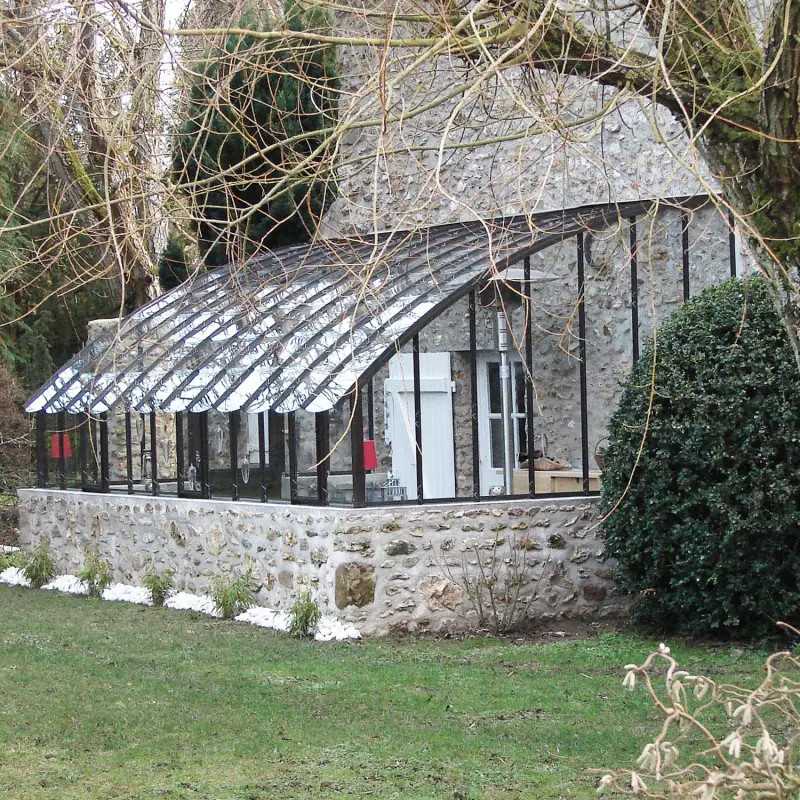 Serre à l'ancienne CHAMBORD largeur 2.80 m sur muret