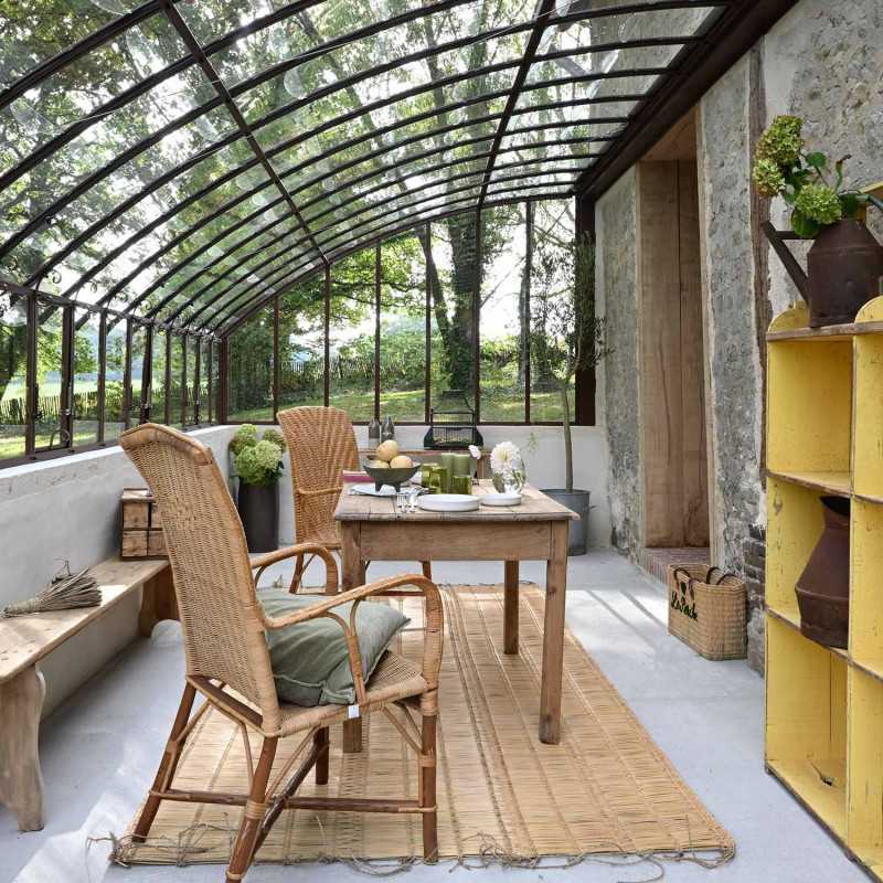 Serre à l'ancienne CHAMBORD largeur 2.80 m sur muret