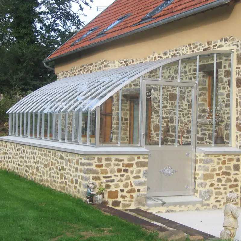 Serre à l'ancienne CHAMBORD largeur 2.80 m sur muret