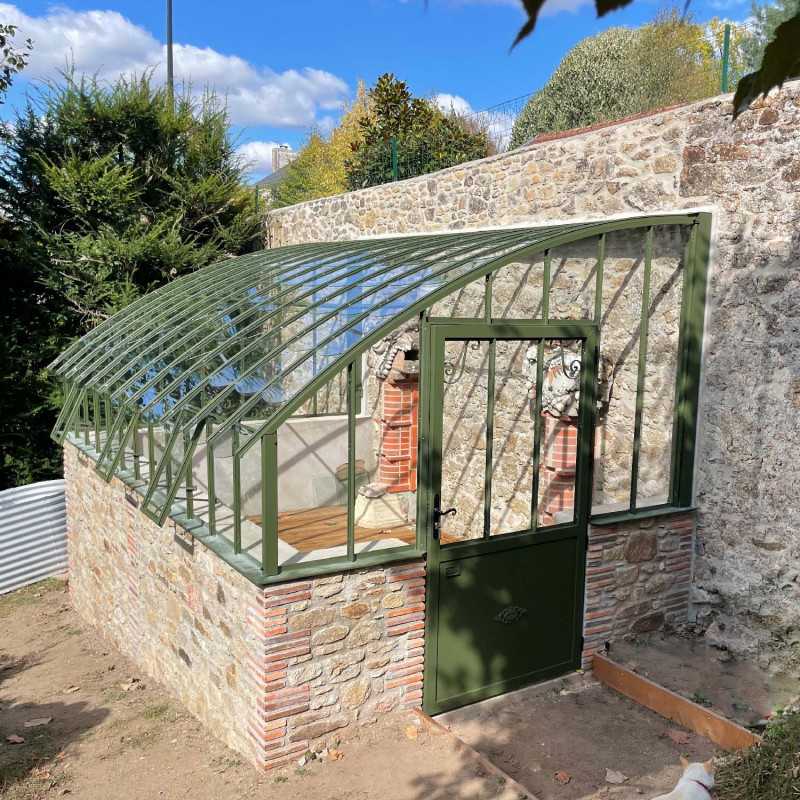 Serre à l'ancienne CHAMBORD largeur 2.80 m sur muret