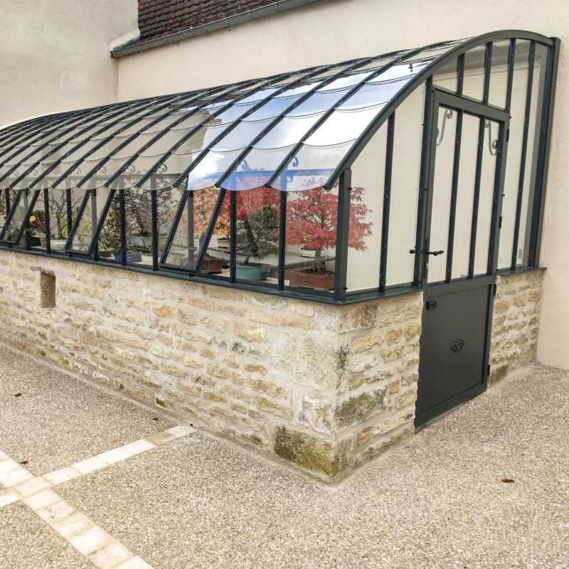 Serre à l'ancienne CHAMBORD largeur 2.80 m sur muret