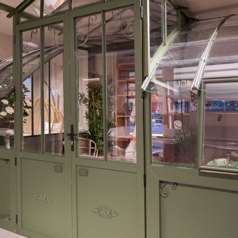 Serre à l'ancienne MONTESQUIEU largeur 2.80 m sur embase aluminium