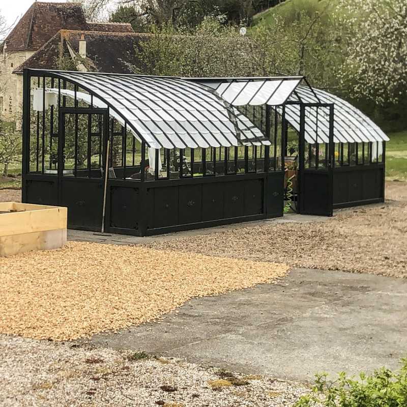 Serre à l'ancienne MIRABEAU largeur 3.70 m sur muret