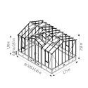 Invernadero CLASSIQUE anchura 2,75 m con buhardilla sobre muro