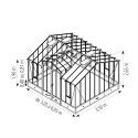 Invernadero CLASSIQUE largeur 3,50 m con buhardilla sobre base aluminio
