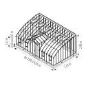 Invernadero MIRABEAU largeur 3,70 m sobre base aluminio