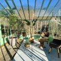 Invernadero CLASSIQUE largeur 3,50 m con buhardilla sobre base aluminio