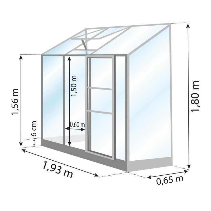 Invernadero adosado MÉLISSA 1,30 m²