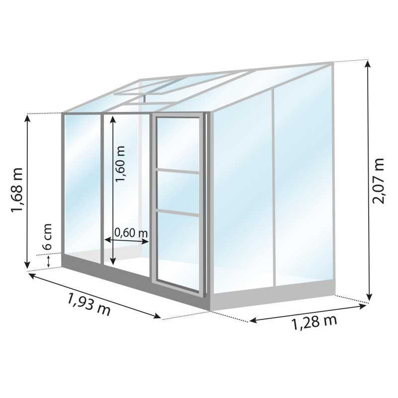 Invernadero adosado MÉLISSA 2,50 m²