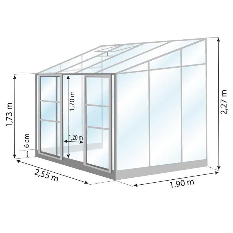 Invernadero adosado MÉLISSA 4,90 m²
