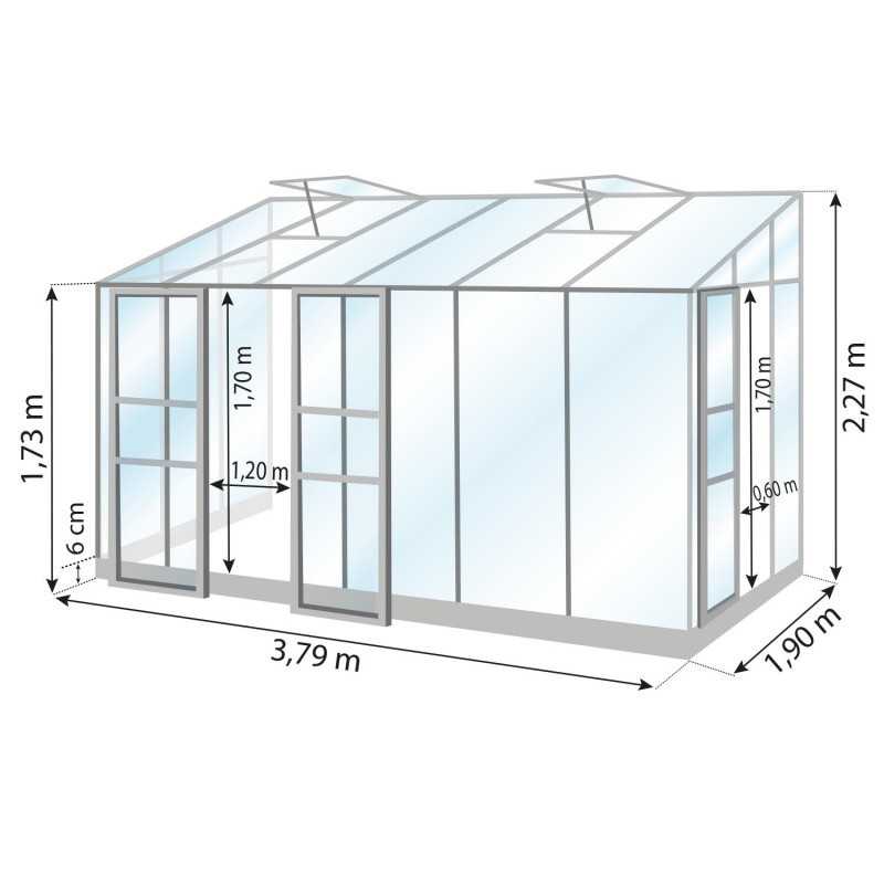 Invernadero adosado MÉLISSA 7,20 m²