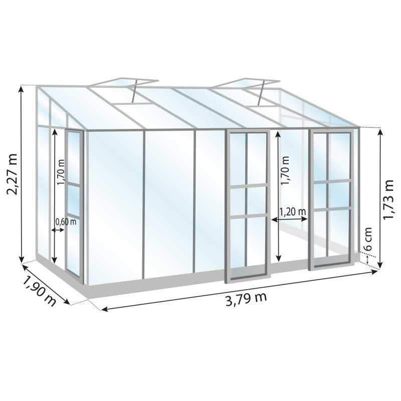 Invernadero adosado MÉLISSA 7,20 m²