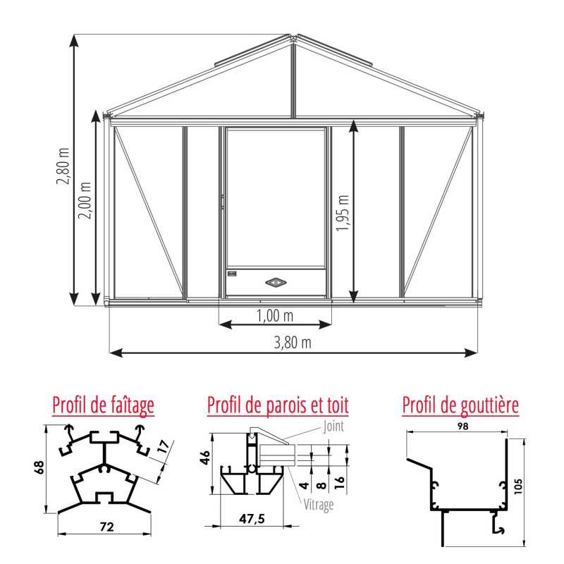 Invernadero SUPRA anchura 3,80 m