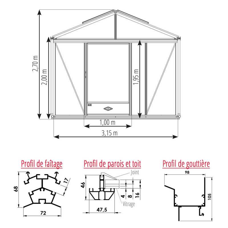 Invernadero SUPRA anchura 3,15 m