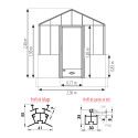 Invernadero LUXIA Retro en muro bajo anchura 2,36 m