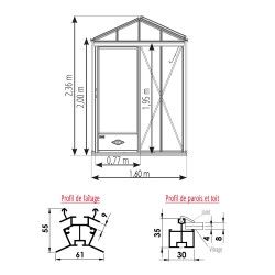 Invernadero LUXIA Retro anchura 1,60 m