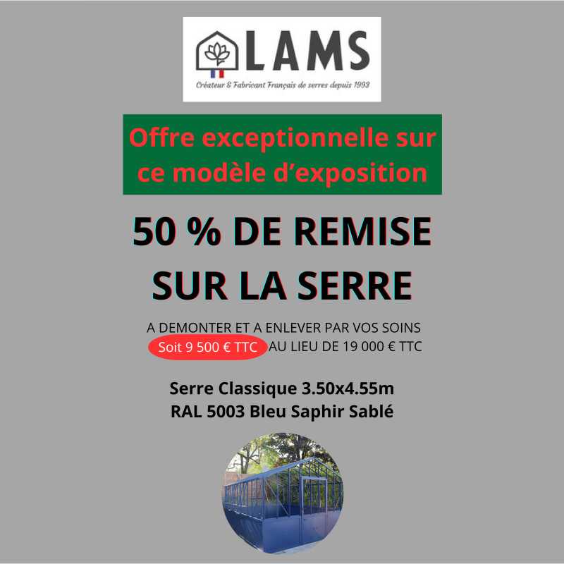 Serre reconditionnée CLASSIQUE 3,50 x 4,55 m