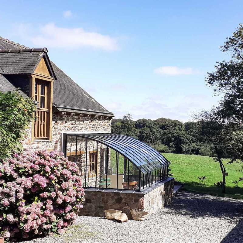 Invrnadero CHAMBORD anchura 2,80 m sobre muro