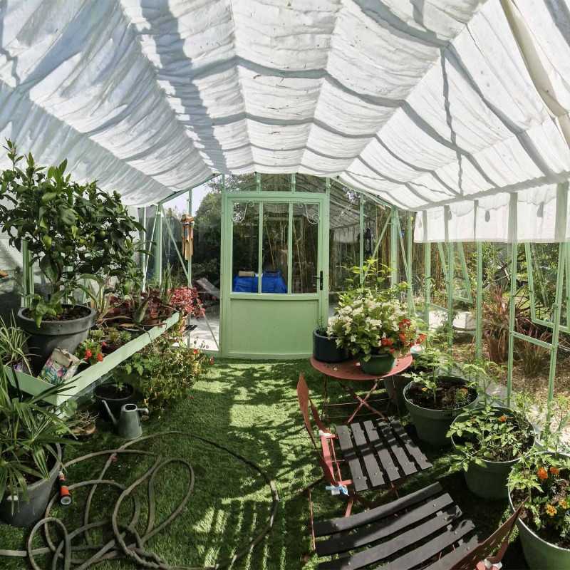 Invernadero AUTHENTIQUE anchura 2,75 m sobre base aluminio