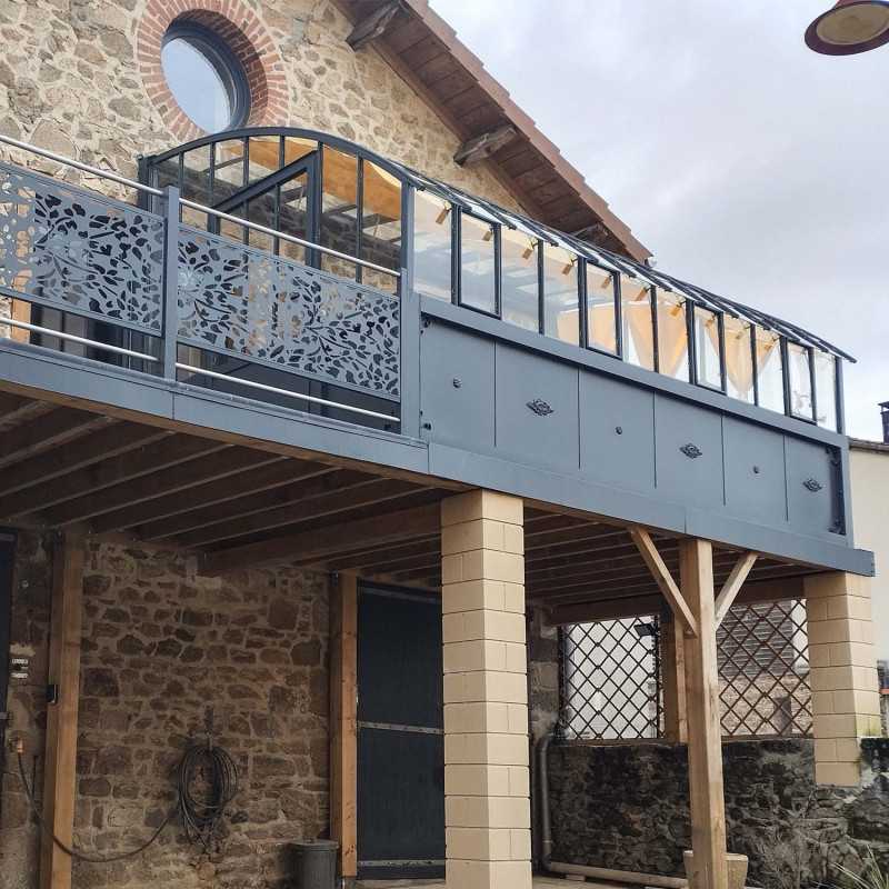 Invernadero CHAMBORD anchura 2,80 m sobre base aluminio