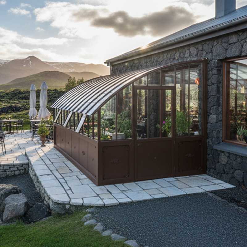 Invernadero CHAMBORD anchura 2,80 m sobre base aluminio