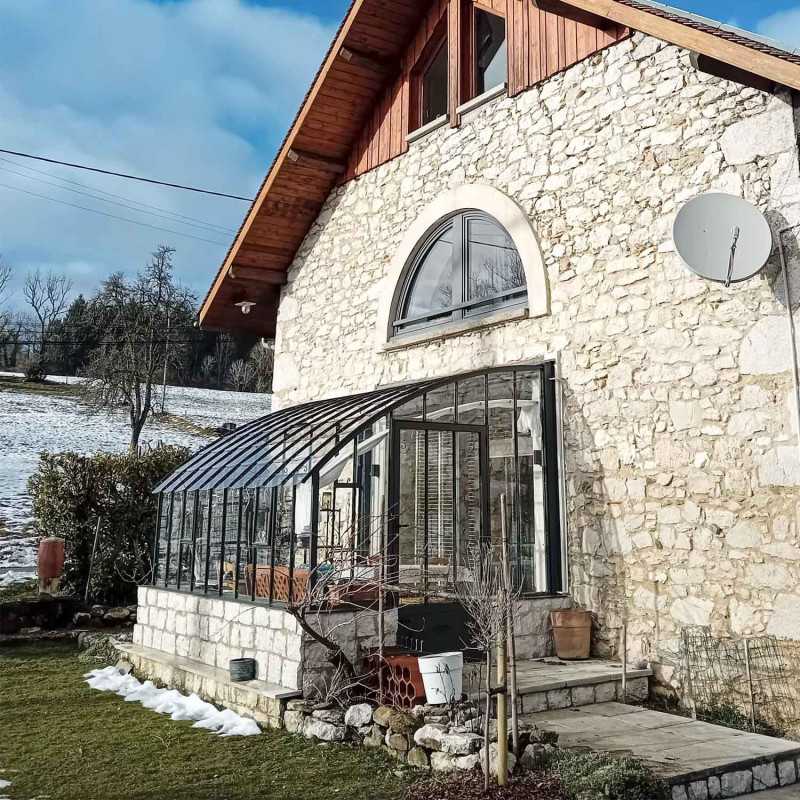 Invrnadero CHAMBORD anchura 2,80 m sobre muro