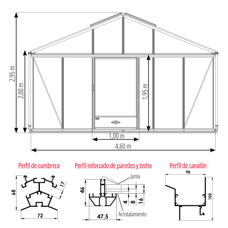 Invernadero SUPRA anchura 4,60 m