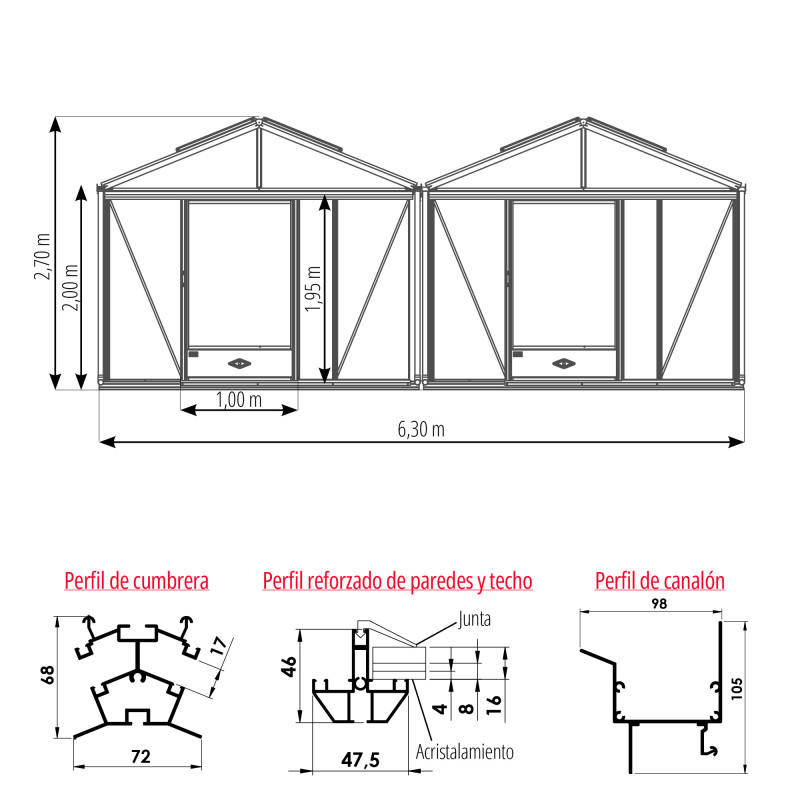 Invernadero SUPRA 2 chapelles