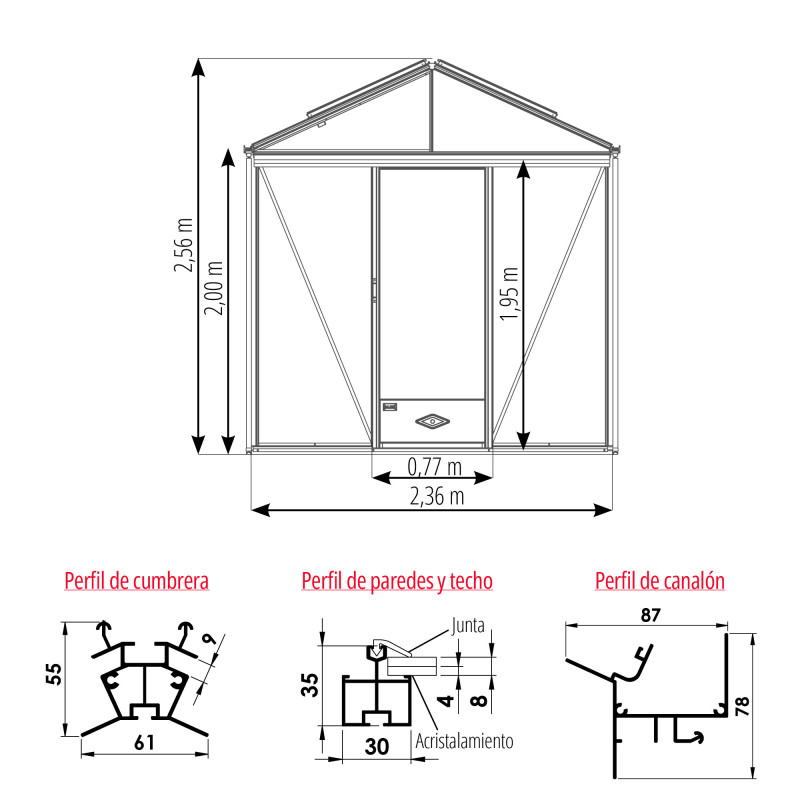 Invernadero LUXIA anchura 2,36 m