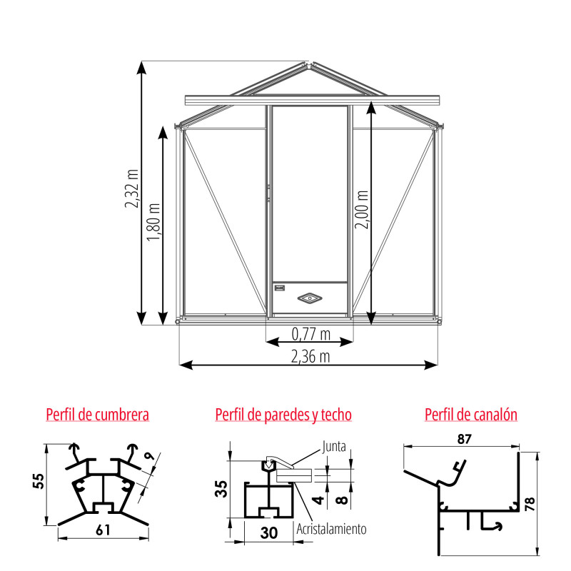 Invernadero ESSENTIA anchura 2,36 m