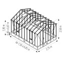 Invernadero CLASSIQUE anchura 2,75 m sobre base aluminio