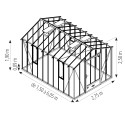 Invernadero AUTHENTIQUE anchura 2,75 m sobre base aluminio