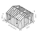 Invernadero AUTHENTIQUE anchura 3,50m sobre base aluminio