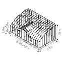 Invernadero MIRABEAU largeur 3,70 m sobre base aluminio