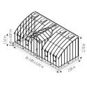 Invernadero MONTESQUIEU anchura 2,80 m sobre base aluminio