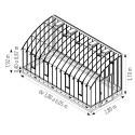 Invernadero VERSAILLES anchura 2,80 m sobre base aluminio