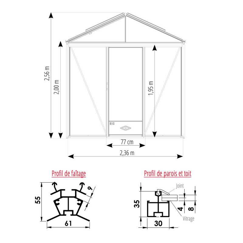 Invernadero LUXIA anchura 2,36 m