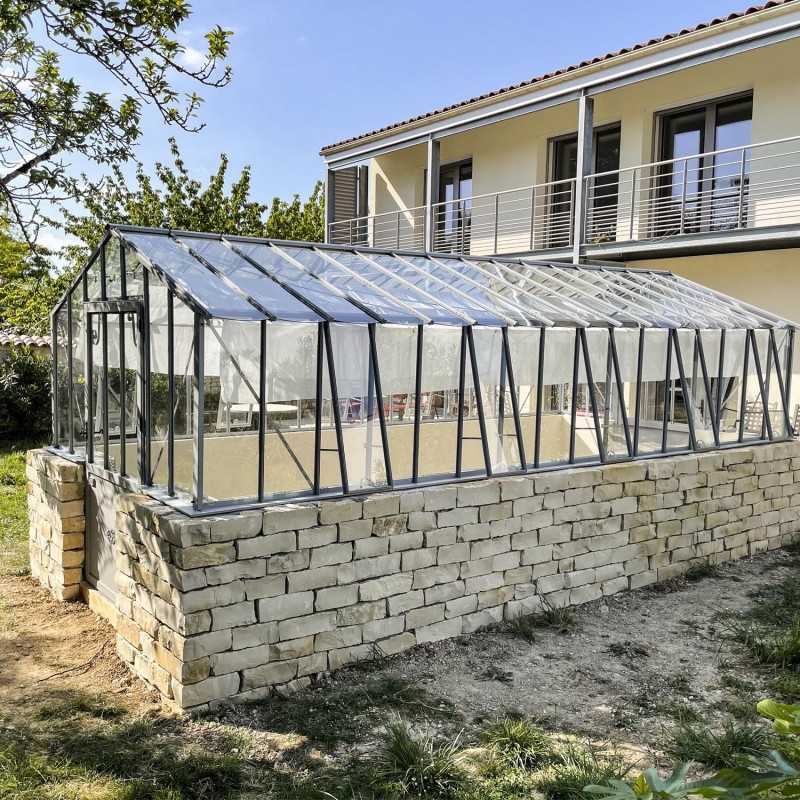 Serre à l'ancienne CLASSIQUE 2,75 m sur muret