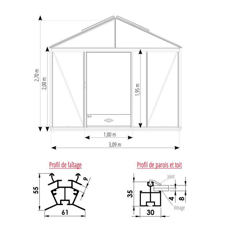 Invernadero LUXIA anchura 3,09 m